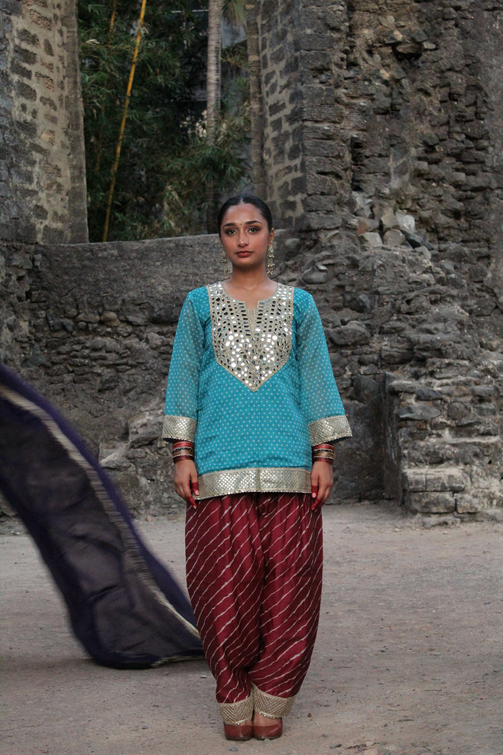 Mirror Work Farshi Salwar Set