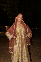 Green Kalamkari Choga Set