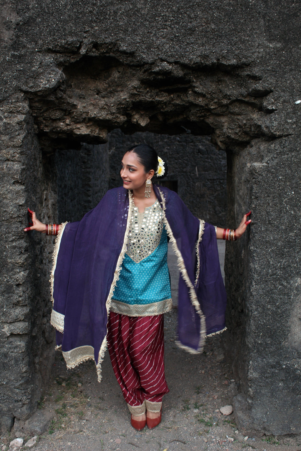 Mirror Work Farshi Salwar Set