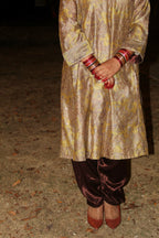 Green Kalamkari Choga Set